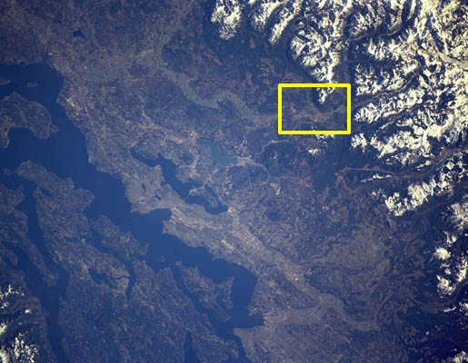 Puget Sound; North Bend detail is the yellow boxed area.